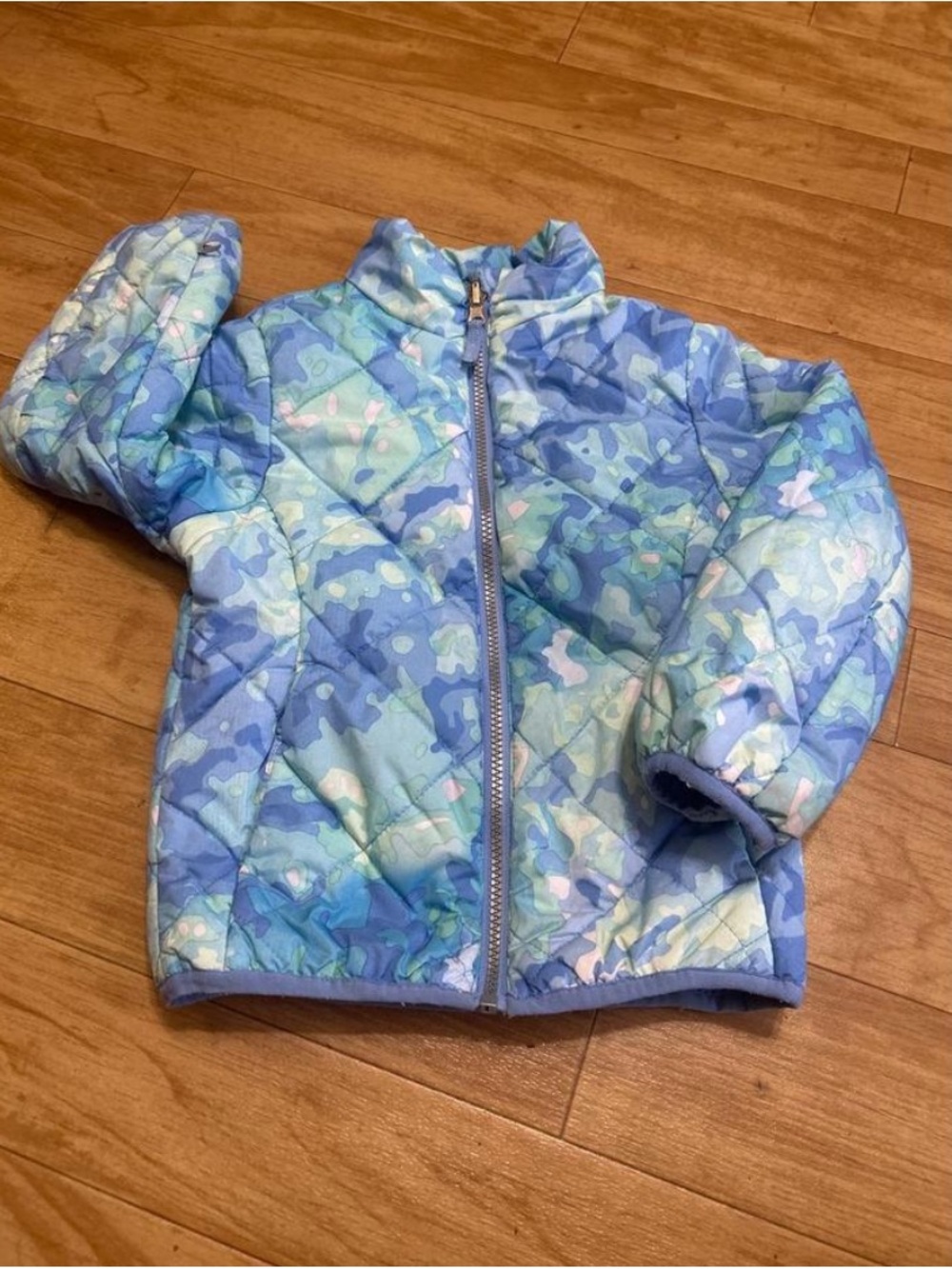 Girls' Blue Quilted Puffer Jacket - Lightweight Warmth
